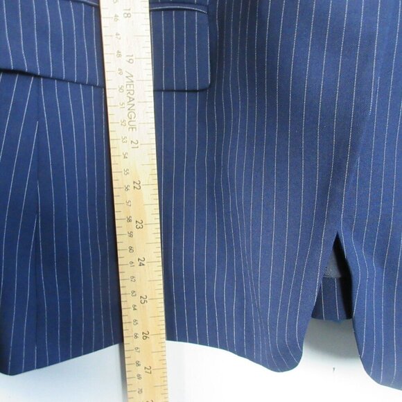 Brooks Brothers Stellita Fit Blazer Women 14 Blue Striped Wool Career Office 578 - Picture 10 of 11
